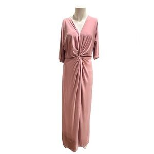 KOH KOH Long Sexy V-Neck Short Sleeve Slit Flowy Cocktail Evening dress